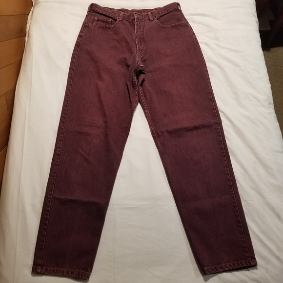 Men's 34 Big Blue Vintage Wide Leg Red Jeans - Picture 1 of 6